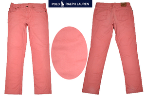 K-4338 ★ Polo Ralph Lauren Polo Ralph Lauren Slim Plait ★ Подлинный розовый растяжка Slim Struct Prints W34