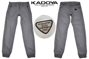 K-4340★美品★KADOYA NEW AGE LRX 6589 193 カドヤ JOGGER ★\24,200 グレー灰色 ライディング ジョガー パンツ Ｍ