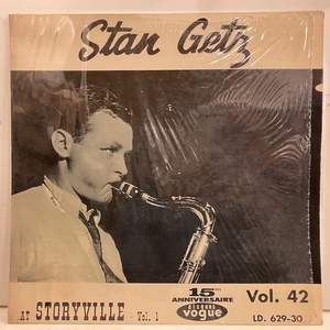 ●即決LP Stan Getz / At Storyville Vol1 LD629-30 j39129 仏オリジナル、ウチミゾ、フラット盤、Mono スタン・ゲッツ