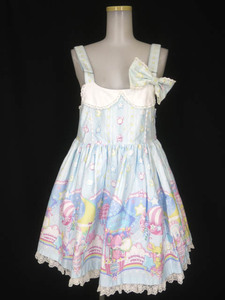 Angelic Pretty / Cotton Candy Shop サロペットJSK & バレッタ set / アンジェリックプリティ [B58184]