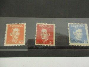 切手　フィリピン　英雄　３種１９４４年