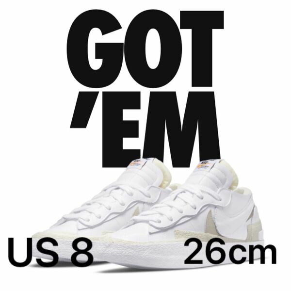 sacai × Nike Blazer Low "White Patent Leathe サカイ　ナイキ　ブレザー