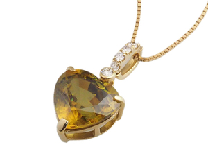 Otowaya ■ Suftane /2,86CT Diamond /0,06CT K18YG Желтое золотое ожерелье, Отделанное с различной картой [Используется]