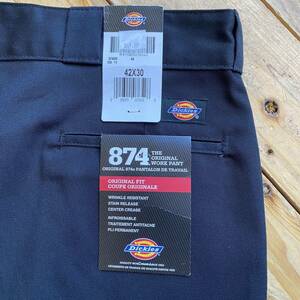 新品 デッドストック Dickies ディッキーズ 874 ワークパンツ メンズ W42 L30 メンズ ブラック ビッグサイズ アメカジ タグ付き P0797