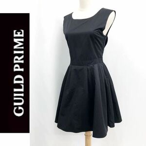 GUILD PRIME ギルドプライム ノースリーブ ワンピース ドレス パーティー ブラック 黒 無地 シンプル お呼ばれ サイズ36 S