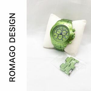 ROMAGO DESIGN ロマゴ メンズ 腕時計 RM050-0405-4 クロノグラフ 10ATM WATER RESISTANT ベルトパーツ付き グリーン