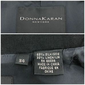 DONNA KARAN NEW YORK ダナキャランニューヨーク メンズ テーラードジャケット 総裏地 2B シルク リネン ブラック 黒 サイズ52 XL相当 紳士の画像8