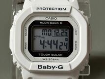 1円〜◇CASIO カシオ Baby-G マルチバンド6 ソーラー電波時計 BGD-5000 デジタル ホワイト メンズ腕時計 稼働品_画像1