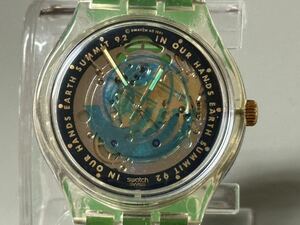 1円〜◇swatch スウォッチ SWISS Automatic EARTH SUMMIT 92 地球サミット記念ウォッチ 機械式 自動巻 メンズ腕時計 稼働品