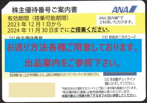 画像通知送料無料☆最新版☆ANA株主優待券【有効期限2024年11月30日】