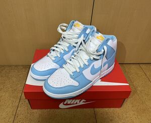 NIKE DUNK HI RETORO ナイキ ダンク ハイ レトロ ライトブルー ホワイト 水色 白 メンズ スニーカー dd1399-401 28㌢