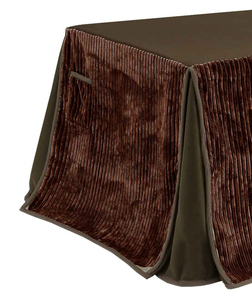 ダイニングこたつ布団 大判長方形150×90コタツ用 縦縞柄 ダークブラウン色 ストライプ150 ハイタイプ高脚用薄掛け布団
