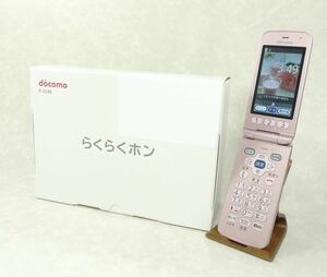 1728【フルセット/良品/SIMロック解除済み】らくらくホン　F-01M　ピンク　新品卓上ホルダF49 アルコール消毒済み　保証付き 【即決】