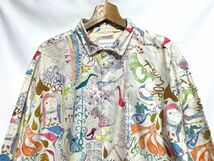 ●コラボ 美品　tsumori chisato by NIKO AND...　ツモリチサト×ニコアンド　手書きイラスト総柄 オーバーサイズシャツ ベージュ 4_画像2