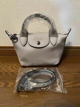 【新品】ロンシャン LONGCHAMP ル プリアージュ キュイール　XS トップハンドルバッグ アイボリー- レザー　_画像1