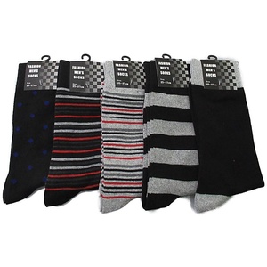 カジュアルソックス 5足セット 綿混素材 柄入 メンズ size25-27cm FASHION MEN,S SOCKS