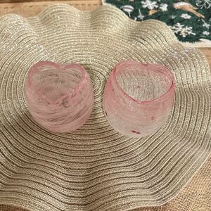琉球グラス　2つSET ピンク　ハート