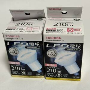 TOSHIBA LED電球ハロゲン形 LDR6L-M-E11/3 （電球色）210lm 中角2個セット