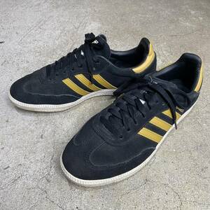 ☆送料無料☆adidas☆samba☆スニーカー☆スエード☆ブラック☆マスタード☆ＵＳ８☆２６ｃｍ☆Ｌ２３Ｍ