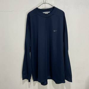 送料無料☆00s☆NIKE☆ナイキ☆ワンポイントロゴロンT☆スウォッシュ☆長袖☆ゲームT☆ネイビー☆XXL☆L23M