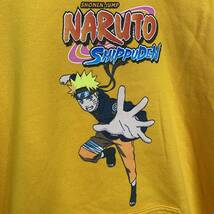 ☆送料無料☆美品☆うずまきナルト☆スウェットパーカー☆NARUTO☆海外企画☆英字☆日本語袖プリント☆イエロー☆キャラスウェット☆L23M_画像3