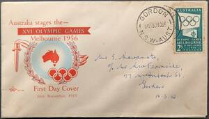1950年代 オーストラリア 初日カバー エンタイア 1955年11月30日 Olimpic Games Publicity-2