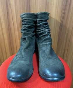 未使用品　the last conspiracy MORENO waxed suede/ドレープバックジップブーツ　41