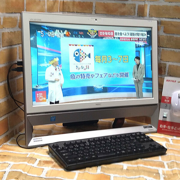 送料無料　最新Win11搭載テレビ機能付★NEC Valustar VS370R（W)/MS Office2019/CPU Celeron 2995U/メモリ8GB/SSD512G/無線マウス