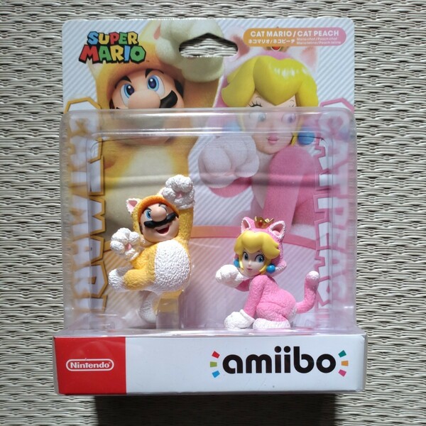 【新品　未開封】 amiibo アミーボ ネコマリオ ネコピーチ スーパーマリオシリーズ CAT MARIO CAT PEACH