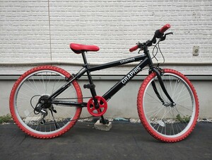 ★ クロスバイク 赤 黒 自転車 子供用 24インチ 中古美品 引取限定 埼玉県 ★