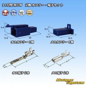 住友電装 110型 MTW 2極 カプラー コネクター・端子セット 青色