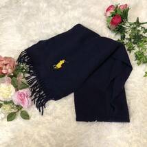 ポロラルフローレン POLO RALPH LAUREN マフラー ストール ネイビー レディース _画像1