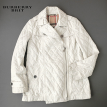 BURBERRY BRIT ダイヤキルティング ソフトシェルブルゾン ライダース ホワイト×ノバチェック _画像1