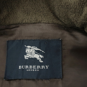 BURBERRY LONDON フード付ハーフブルゾン 中綿キルティング×裏地フリース 濃カーキ 50(L)の画像7