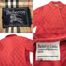 80s 英国製ビンテージ Burberrys 中綿ハーフブルゾン レッド×ノバチェック M_画像3