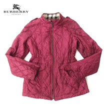 子供用 BURBERRY バーバリー ダイヤキルティング 中綿ブルゾン 濃ピンク×ノバチェック 12Y_画像1