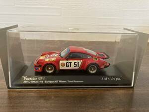  　MINICHAMPS Porsche934　1/43　ADAC300km 1976 Europen GT Winner:Toine Hezemans　ミニチャンプス　ポルシェ　934