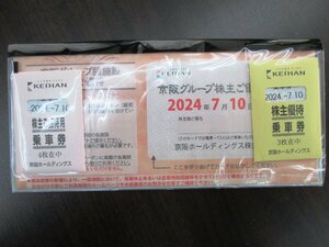 【税込】京阪電車　株主優待　乗車券　7枚　2024年7月10日まで　ひらかたパーク入園券　他