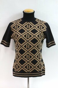 【新品】 FENDI/フェンディ ＊ ズッカ柄 ニット/セーター タートルネック 半袖 40（S～M）サイズ ＊ #5266