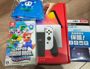 【新品未開封品】Nintendo Switch 有機 EL 白 マリオワンダー新品 保護フィルム付