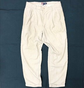 ▲【古着】CHAPS RALPH LAUREN チャップス ボトムス ロールアップ コーデュロイ パンツ コットン W36 L32 ベージュ メンズ 0.63㎏