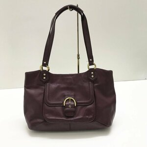 ▲現状品 COACH コーチ トートバッグ ハンドバッグ ショルダー ボルドー A4収納可 レザー ビジネス きれいめ かばん 鞄 レディース 約0.8kg