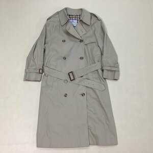 ■美品 定番 Aquascutum アクアスキュータム トレンチコート 英国製 裏地チェック アウター 綿 トラッド 古着 サイズ不明 ベージュ■