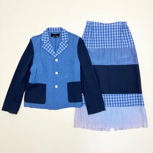 ●tricot COMME des GARCONS トリココムデギャルソン セット シャツ スカート AD2000 パッチワーク ドッキング sizeM レディース 0.53kg●