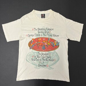 ●90s LOLLAPALOOZA ロラパルーザ バンドT ロックフェス Tシャツ プリント 1994 半袖 USA製 コットン ホワイト メンズ サイズL 0.2㎏●