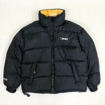 ▲【古着】Bear USA ベアー リバーシブル ジップアップ ダウン ジャケット アウター フェザー Lサイズ ブラック イエロー メンズ 1.41㎏_画像1