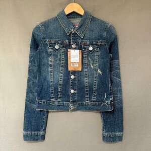 ■TRUE RELIGION トゥルーレリジョン タグ付き デニムジャケット ダメージ加工 ジージャン メンズ サイズS インディゴブルー■