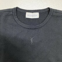 ●Yves Saint Laurent イヴサンローラン ニット セーター トップス 長袖 ロゴ刺繍 福助 毛100% ブラック サイズM レディース 0.28㎏●_画像3