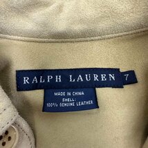 ■RALPH LAUREN ラルフローレン トップス レザーシャツ 羊革 メンズ サイズ7 ベージュ インパクト21■_画像6