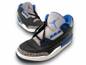 □劣化品！NIKE∥ナイキ　AIR JORDAN3　レトロ　136064-007　SIZE:27㎝　ひび割れあり　劣化品　パンクなし　中古品【現状品】□